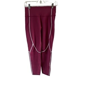 Zuda Athletic Leggings bright berry size small reflective stripes for safety